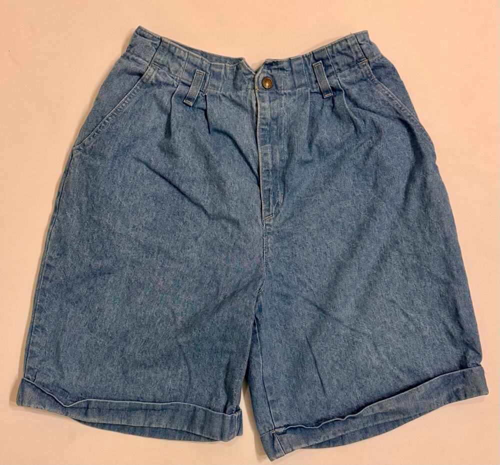 Y2K American Eagle Outfitters Women's High Rise Baggy Pleated Denim Shorts Sz 12